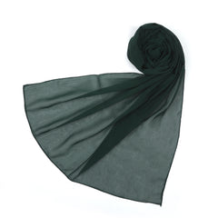 Women's Plain Georgette Stole - Forest Grey
