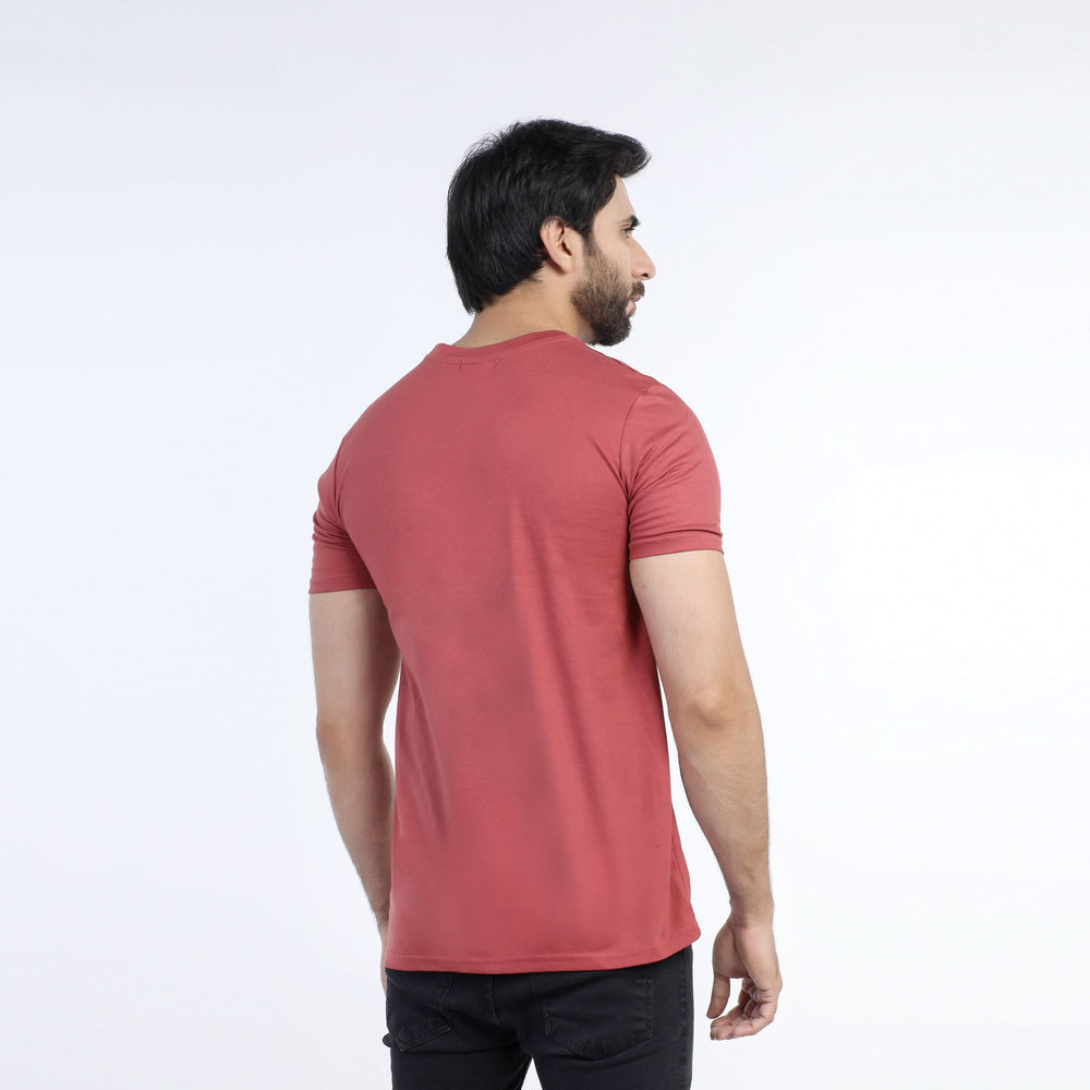 Men's Half Sleeves Printed T-Shirt - Burgundy, Men's T-Shirts & Polos, Chase Value, Chase Value