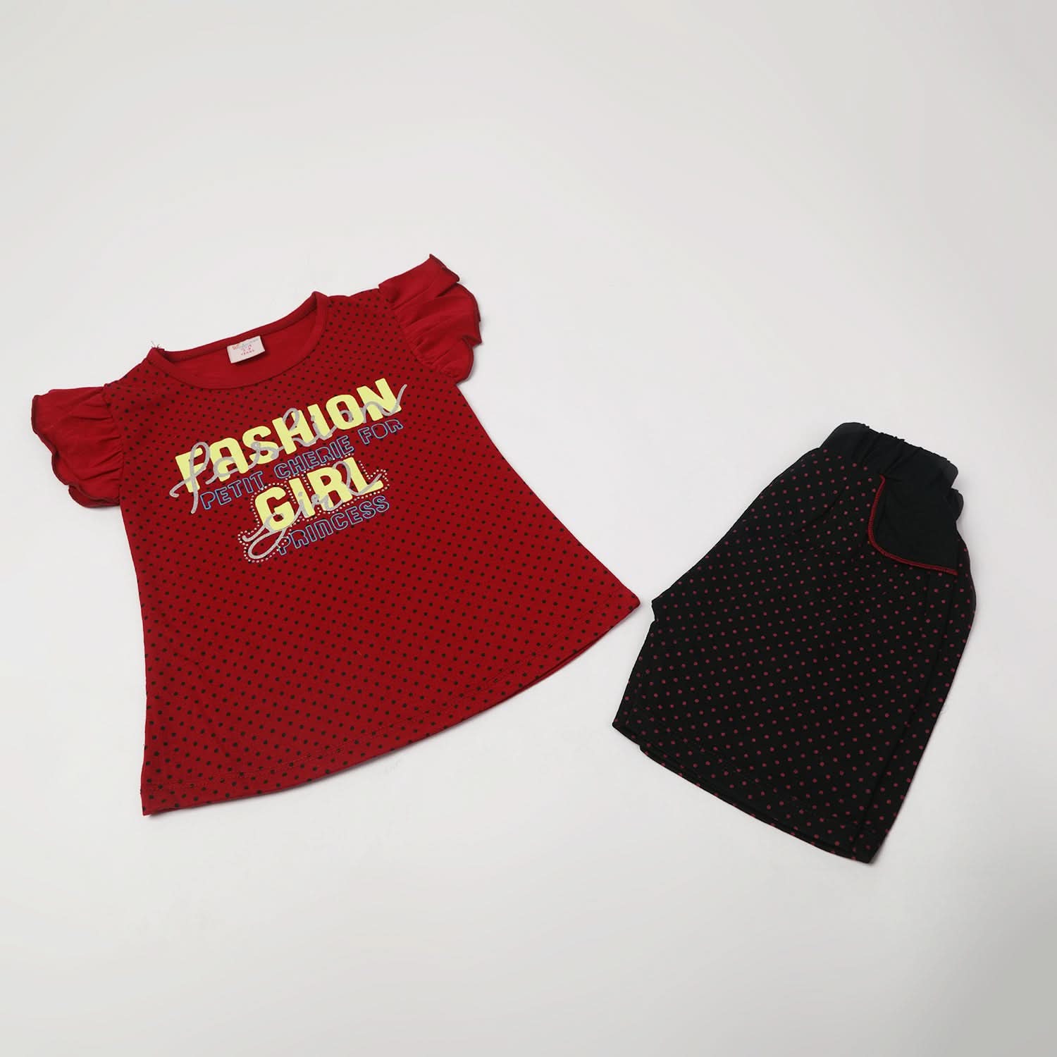Girls Half Sleeves Short Suit - Maroon, Girls Suits, Chase Value, Chase Value
