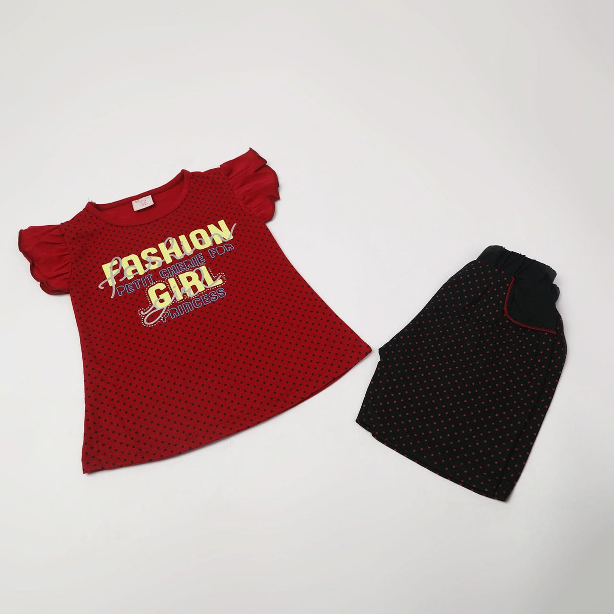 Girls Half Sleeves Short Suit - Maroon, Girls Suits, Chase Value, Chase Value