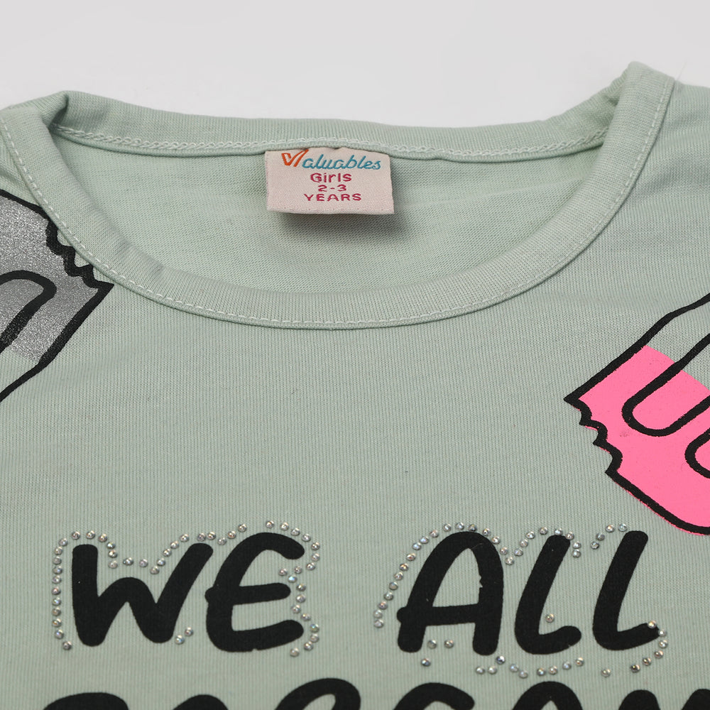 Girls Half Sleeves Short Suit - Sea Green, Girls Suits, Chase Value, Chase Value