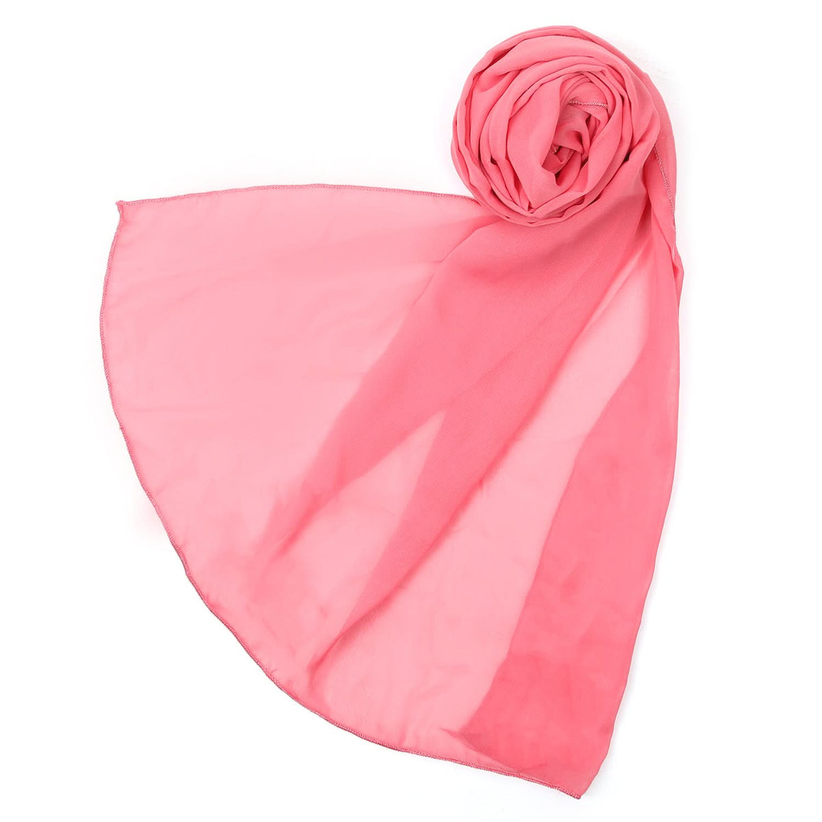 Women's Plain Georgette Stole - Tea Pink, Women Shawls & Scarves, Chase Value, Chase Value