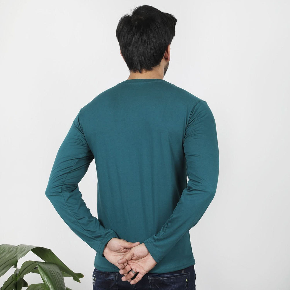 Men's Full Sleeves T-Shirt - Steel Green, Men's T-Shirts & Polos, Chase Value, Chase Value