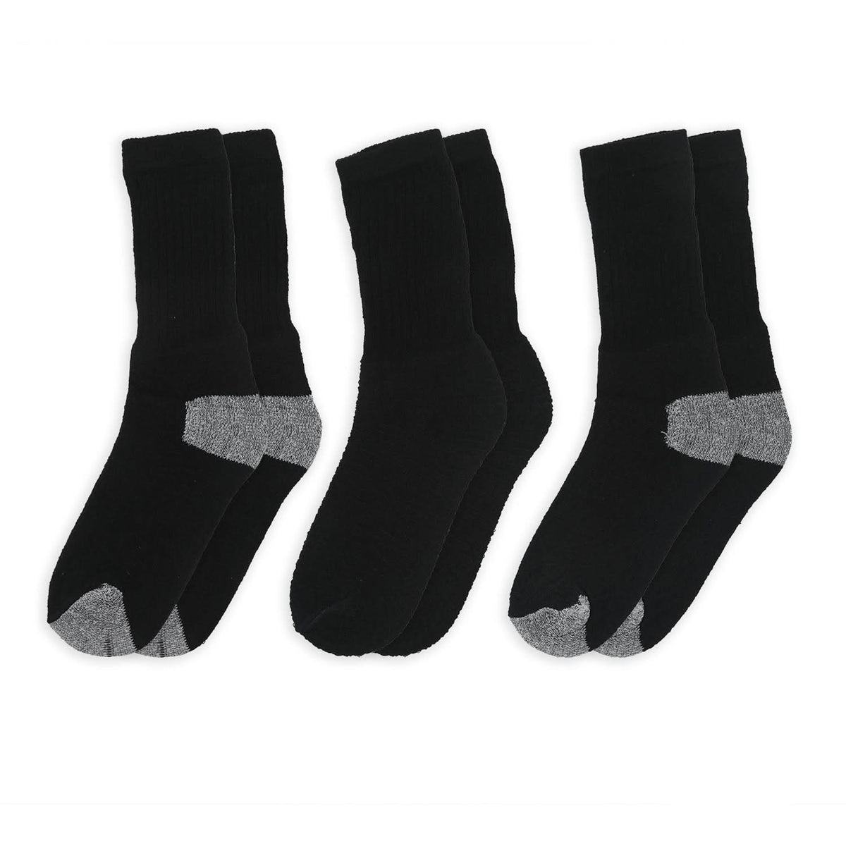 Kids 3pcs Sports Socks Full - Black, Boys Socks, Chase Value, Chase Value