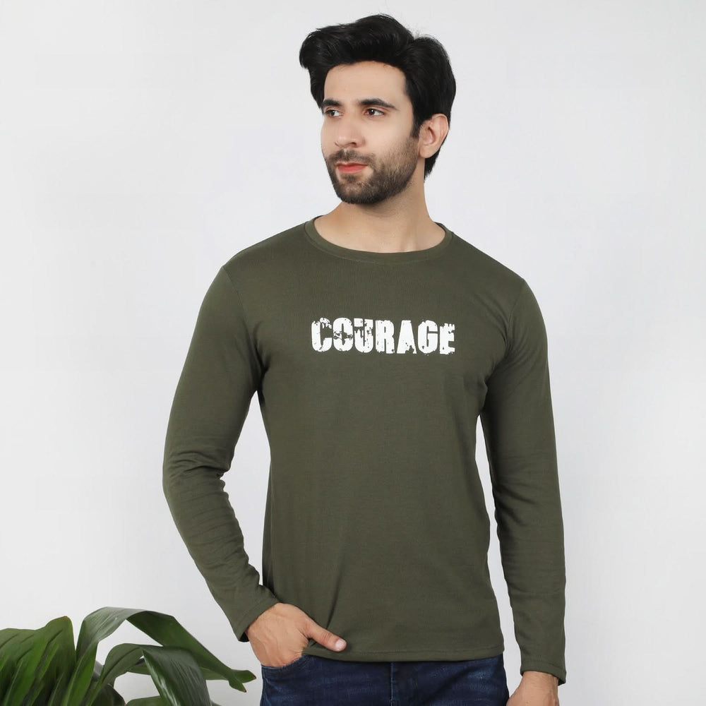 Men's Full Sleeves T-Shirt - Olive, Men's T-Shirts & Polos, Chase Value, Chase Value