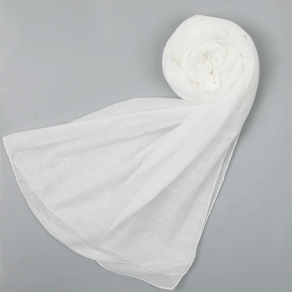 Women's Plain Turkish Stole - White, Women Shawls & Scarves, Chase Value, Chase Value