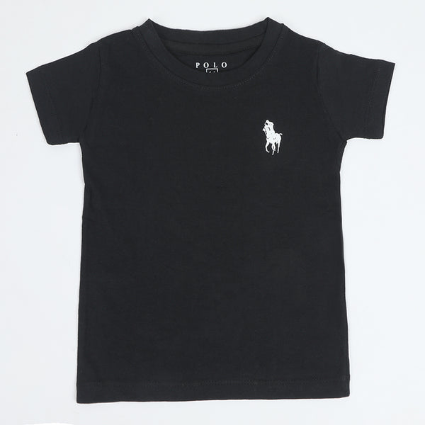 Boys Polo Half Sleeves T-Shirt - Black