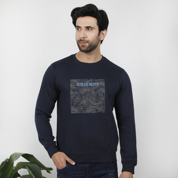 Eminent Men's Full Sleeves Sweat Shirt - Navy Blue