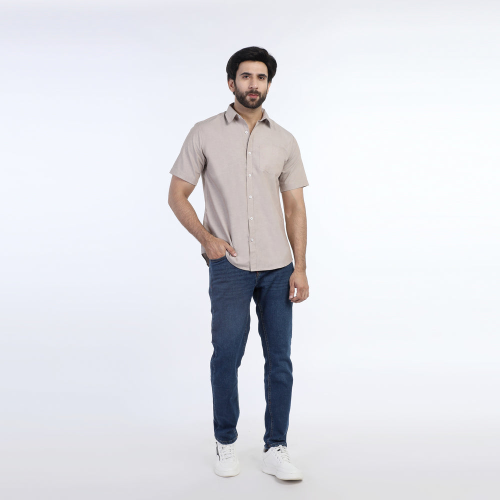 Eminent Men's Casual Half Sleeves Shirt - Beige, Men's Shirts, Eminent, Chase Value