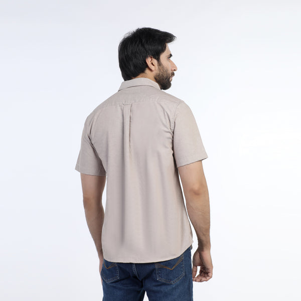Eminent Men's Casual Half Sleeves Shirt - Beige