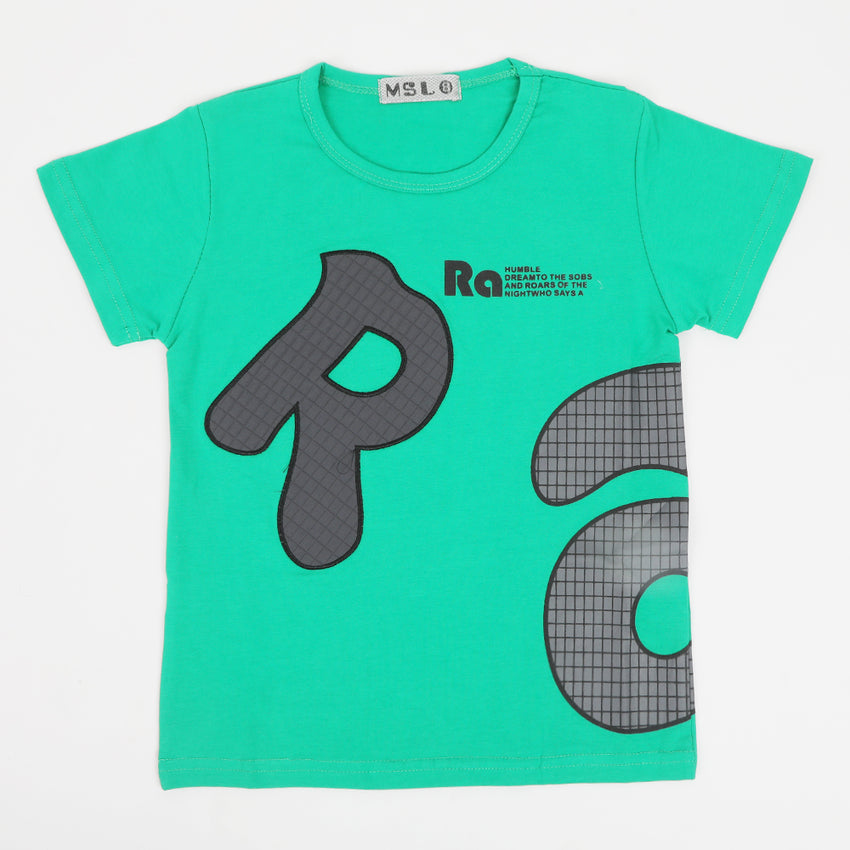 Boys Half Sleeves T-Shirt - Green, Boys T-Shirts, Chase Value, Chase Value