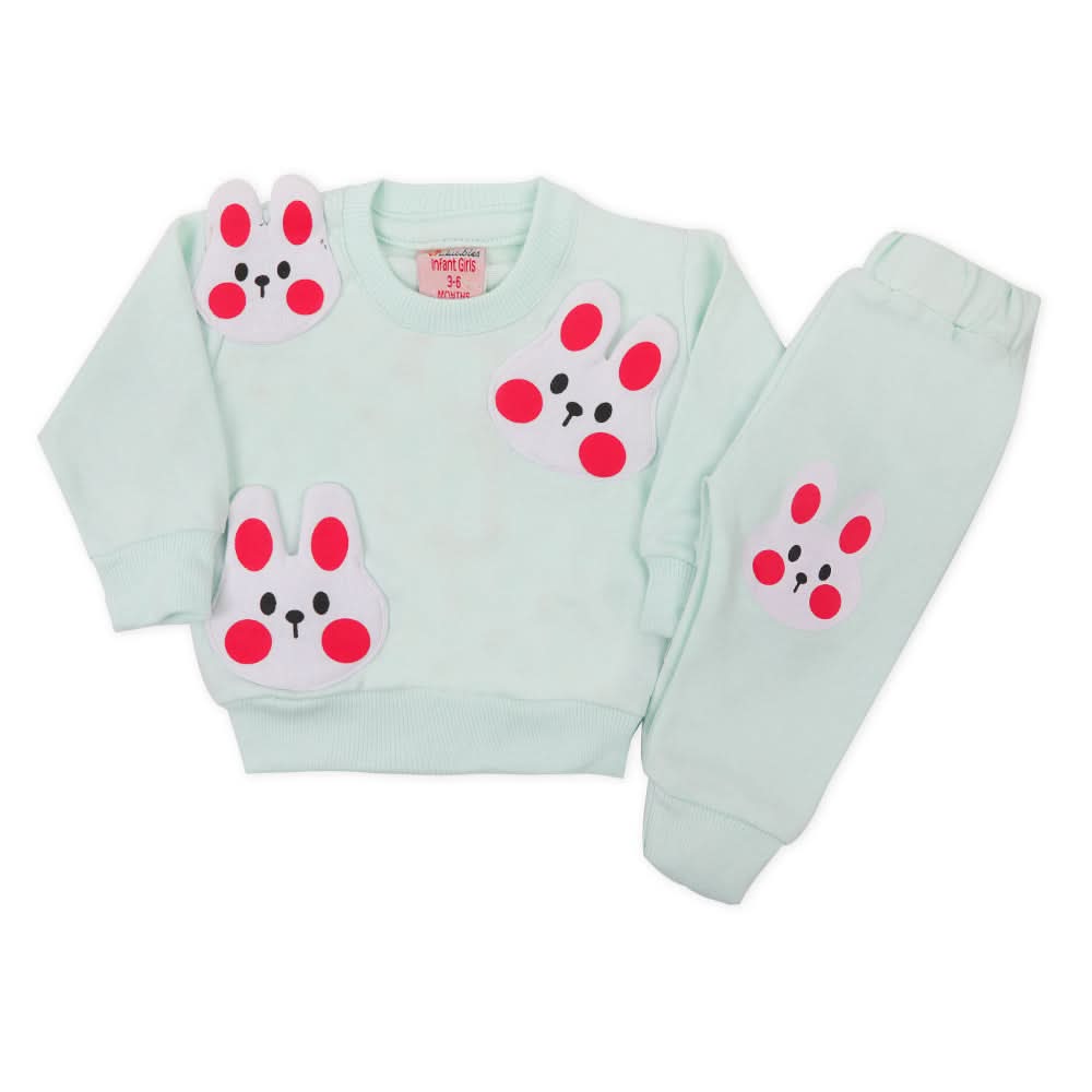 Newborn Girls Full Sleeves Suit - Cyan, Newborn Girls Sets & Suits, Chase Value, Chase Value