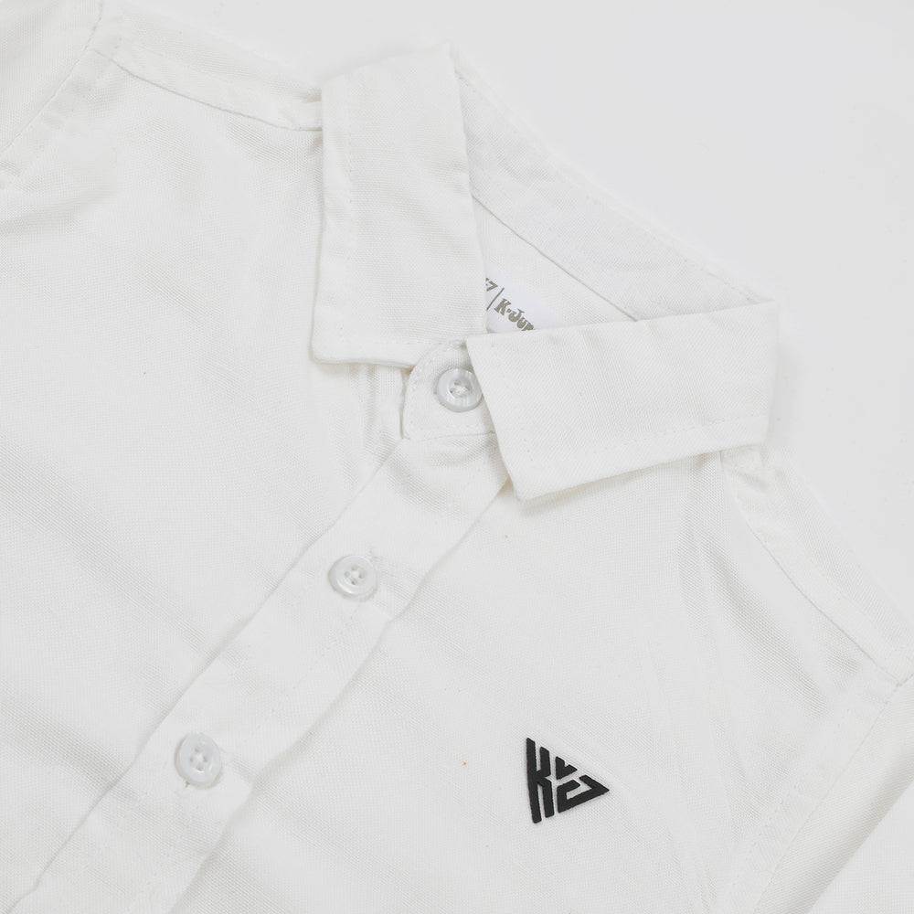 Boys Chambray Casual Full Sleeves Shirt - White, Boys Shirts, Chase Value, Chase Value