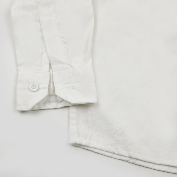 Boys Chambray Casual Full Sleeves Shirt - White