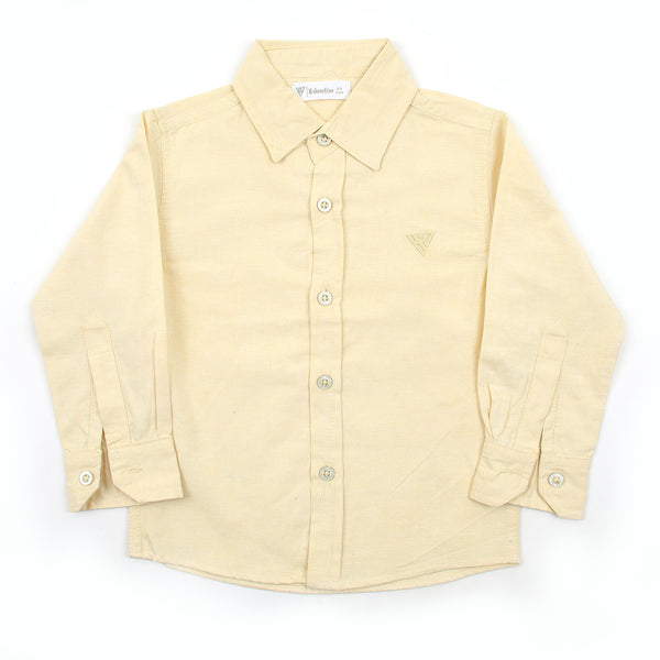 Boys Chambray Casual Full Sleeves Shirt - Lemon