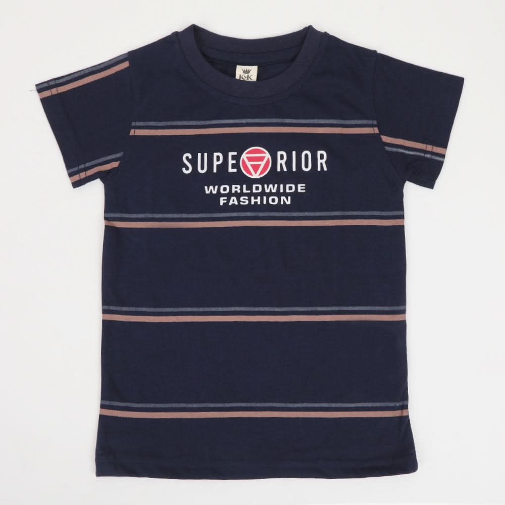 Boys Half Sleeves T-Shirt - Navy Blue, Boys T-Shirts, Chase Value, Chase Value