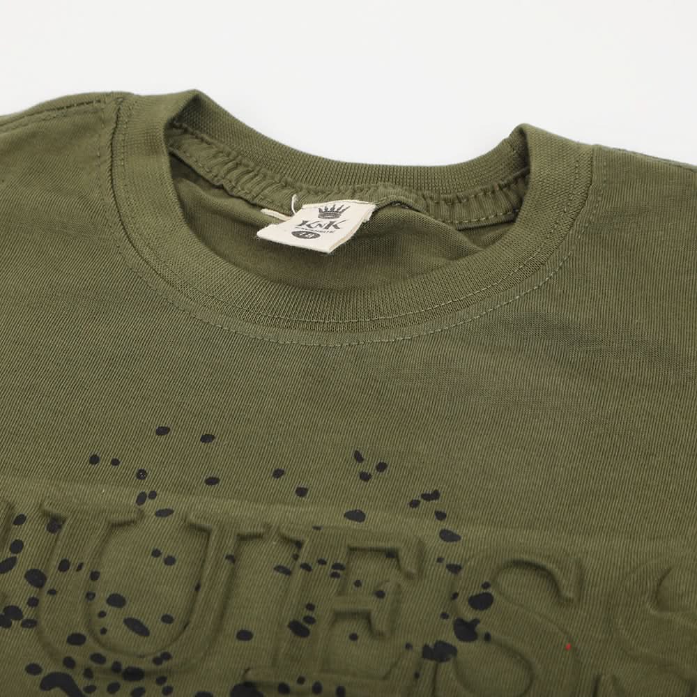 Boys Half Sleeves T-Shirt - Olive Green, Boys T-Shirts, Chase Value, Chase Value