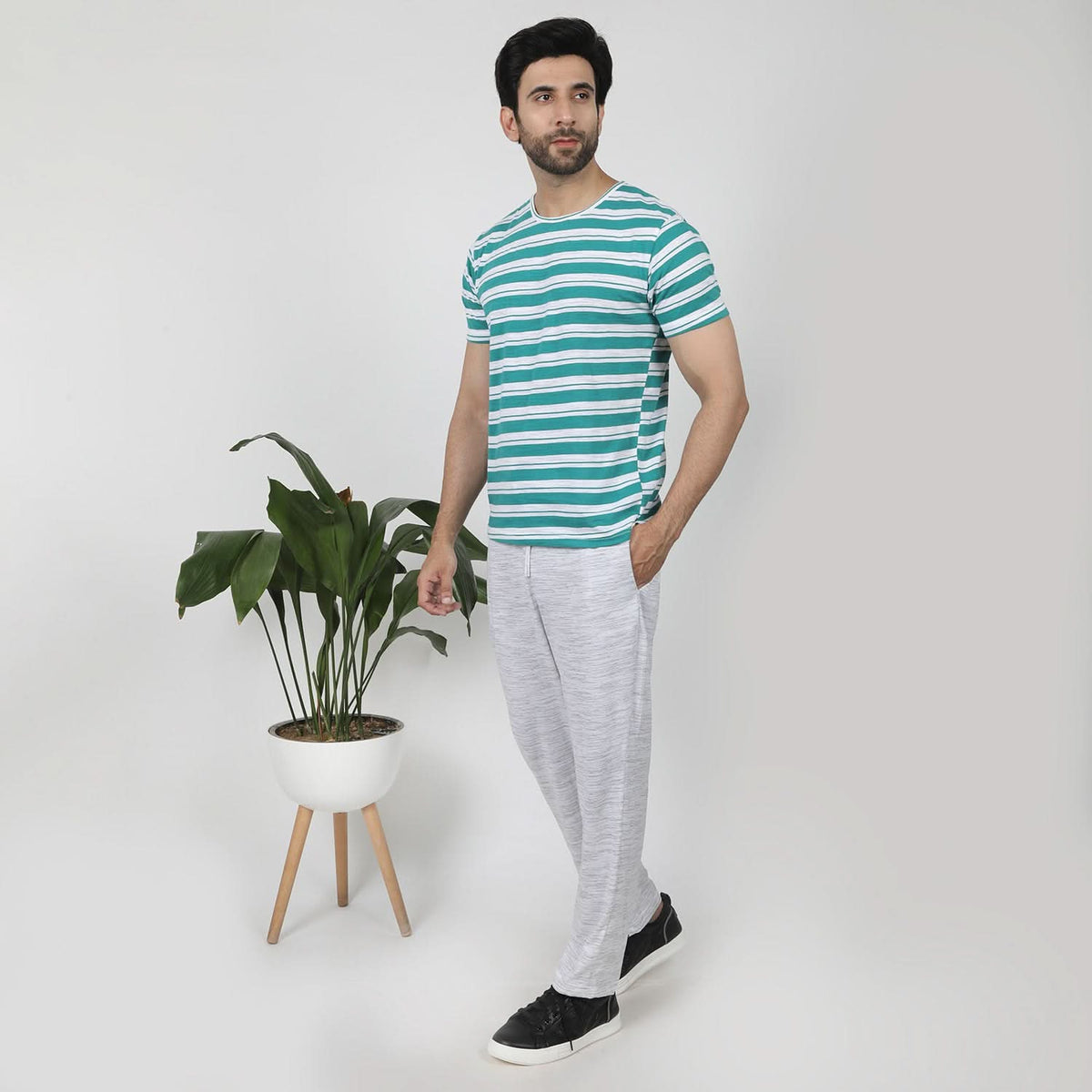 Men's Half Sleeves Night Suit - Sea Green, Men's Nightwear, Chase Value, Chase Value