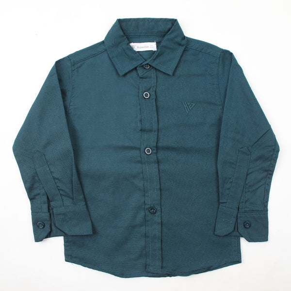 Boys Chambray Casual Full Sleeves Shirt - Blue