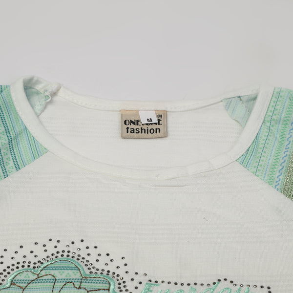 Girls Tight Half Sleeves Suit - Sea Green