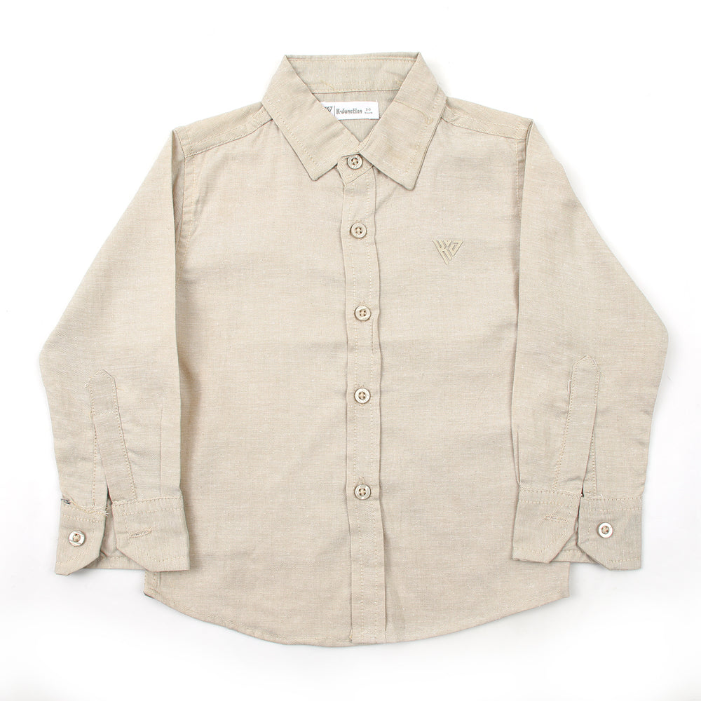 Boys Chambray Casual Full Sleeves Shirt - Fawn, Boys Shirts, Chase Value, Chase Value