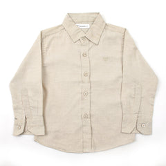 Boys Chambray Casual Full Sleeves Shirt - Fawn