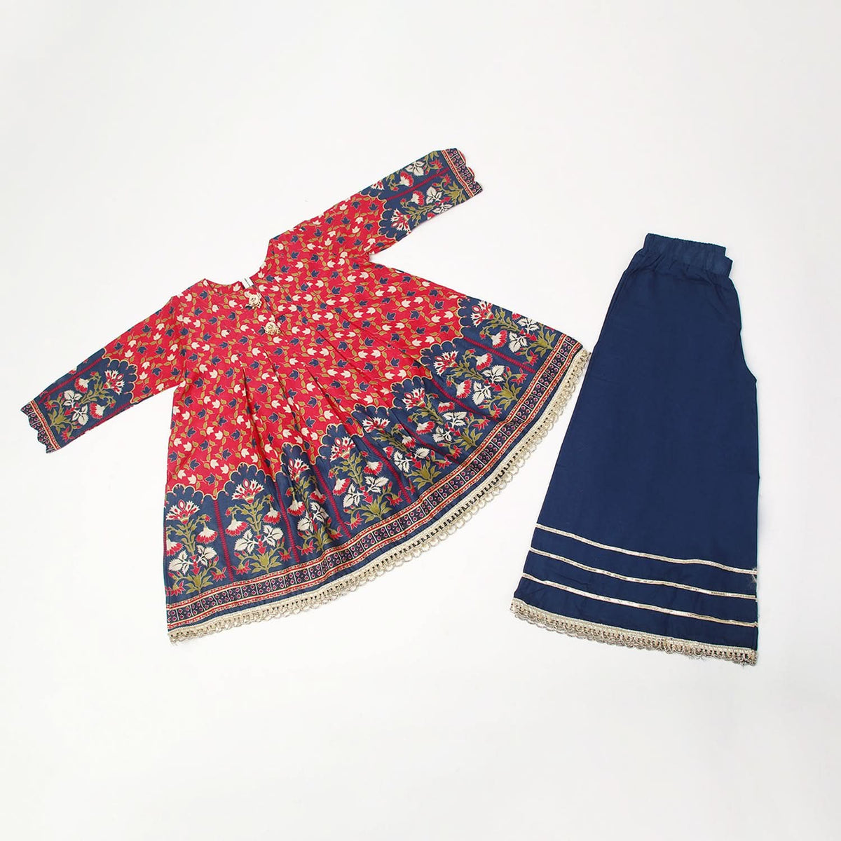 Girls 2Pcs Shalwar Suit - Red, Girls Shalwar Kameez, Chase Value, Chase Value
