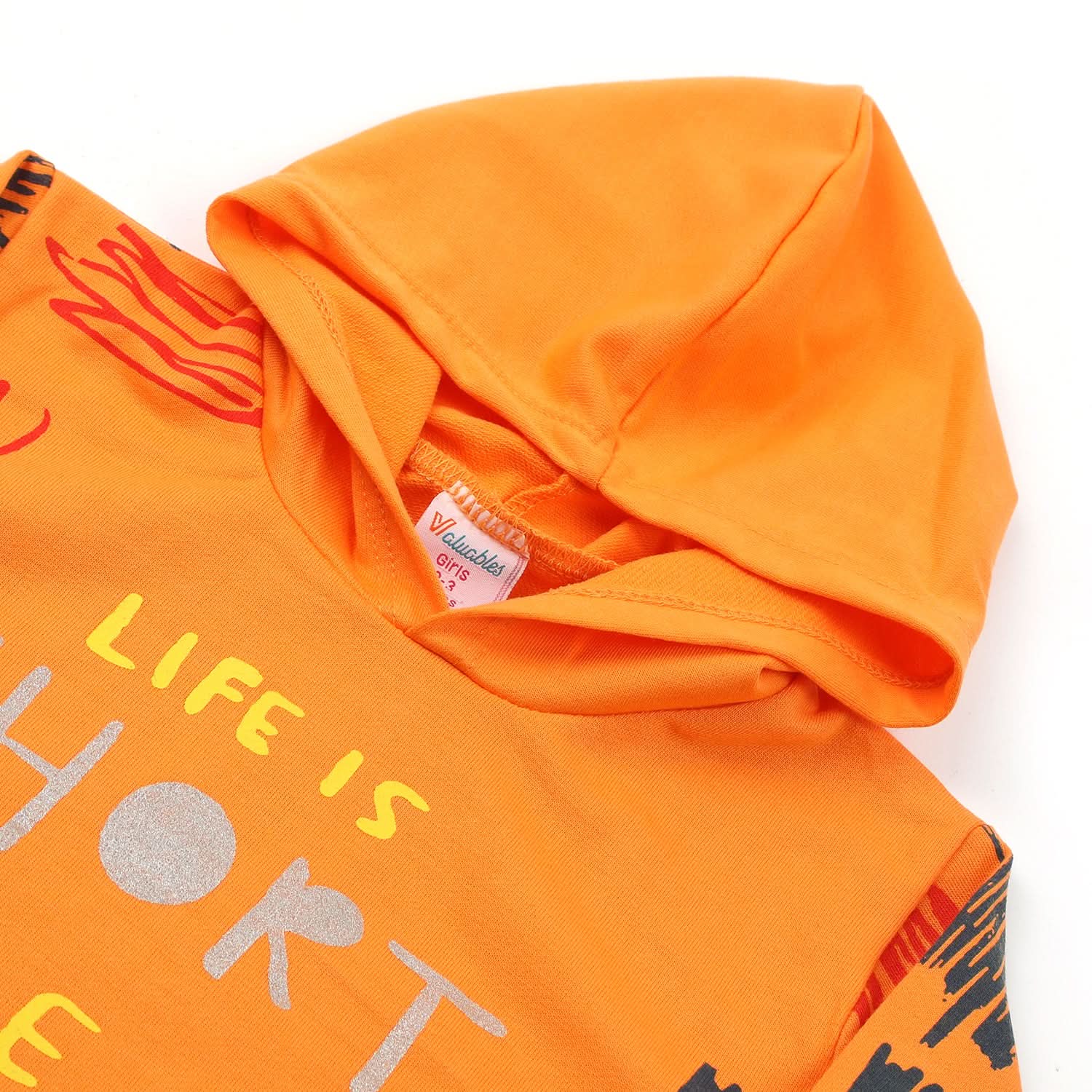 Girls Hoodie T-Shirt - Orange, Girls Hoodies & Sweat Shirts, Chase Value, Chase Value