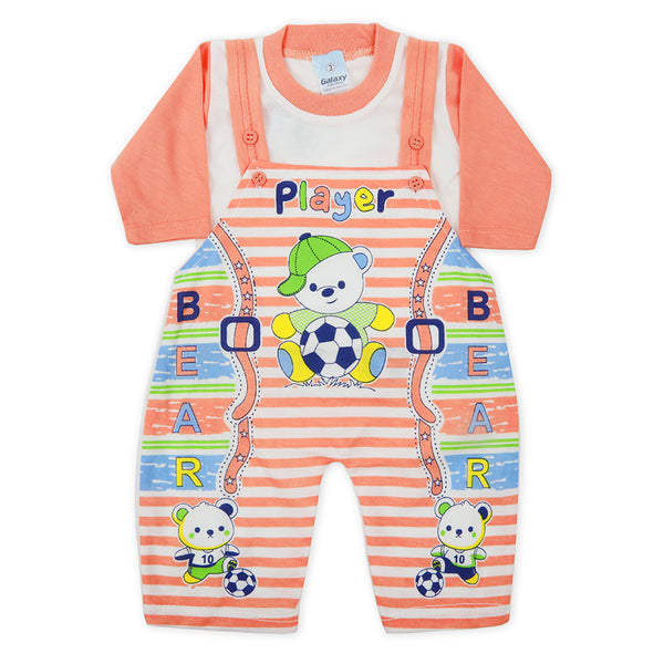 Newborn Boys Full Sleeves Romper - Peach