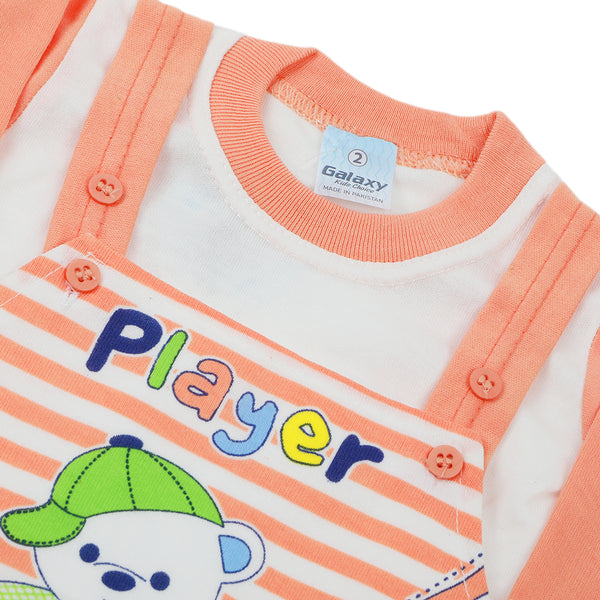 Newborn Boys Full Sleeves Romper - Peach