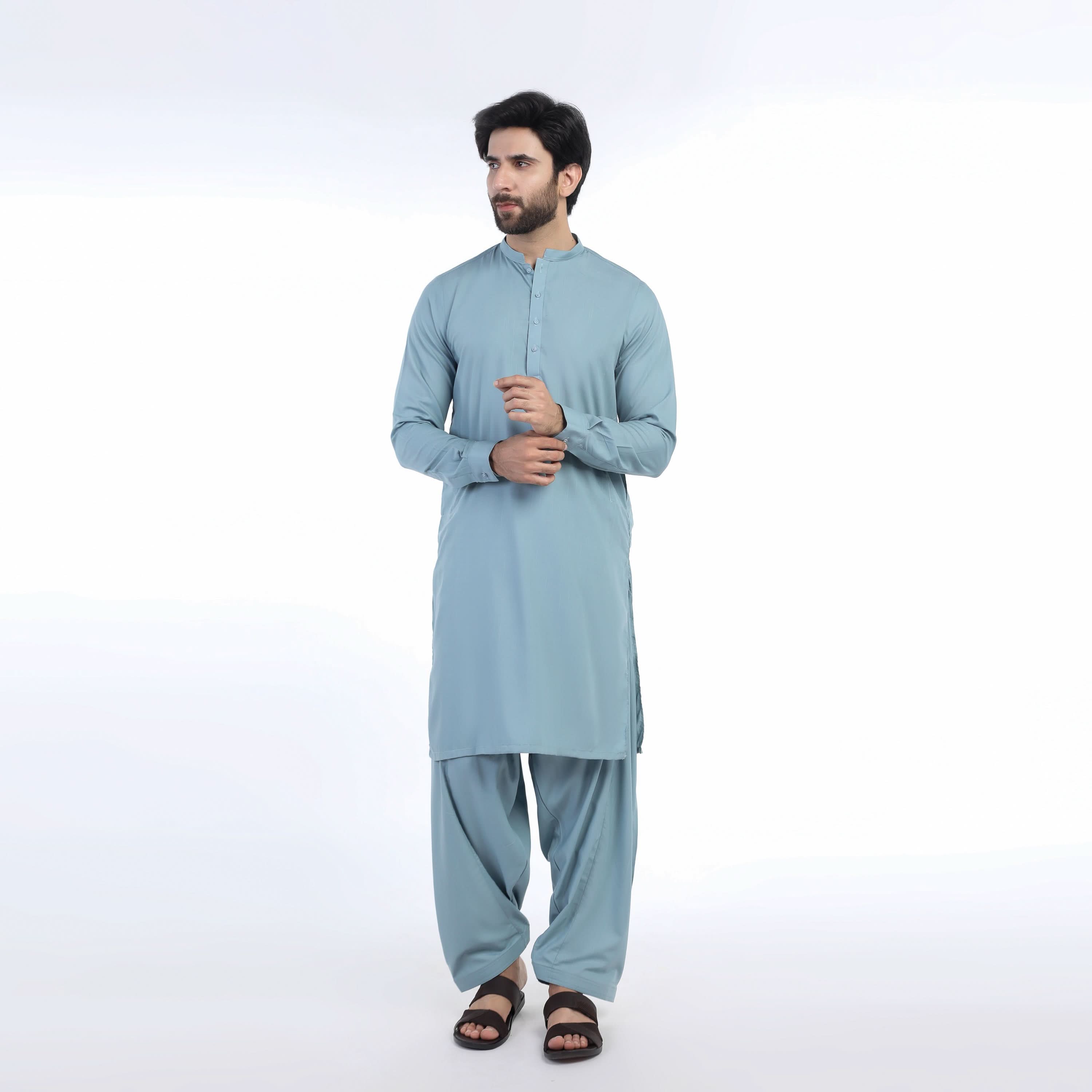 Valuable Men's Slim Fit Shalwar Suit - Slate Grey, Men's Shalwar Kameez, Chase Value, Chase Value