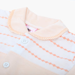 Newborn Girls Full Sleeves Suit - Peach