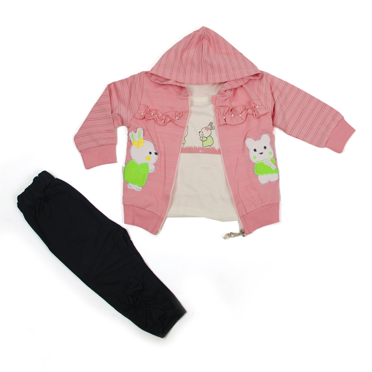 Girls Full Sleeves Tight Suit - Pink, Girls Suits, Chase Value, Chase Value