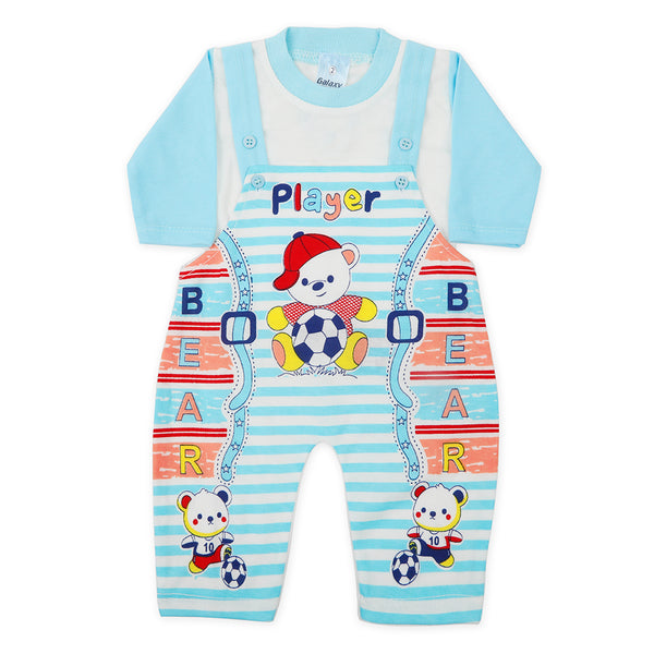 Newborn Boys Full Sleeves Romper - Cyan