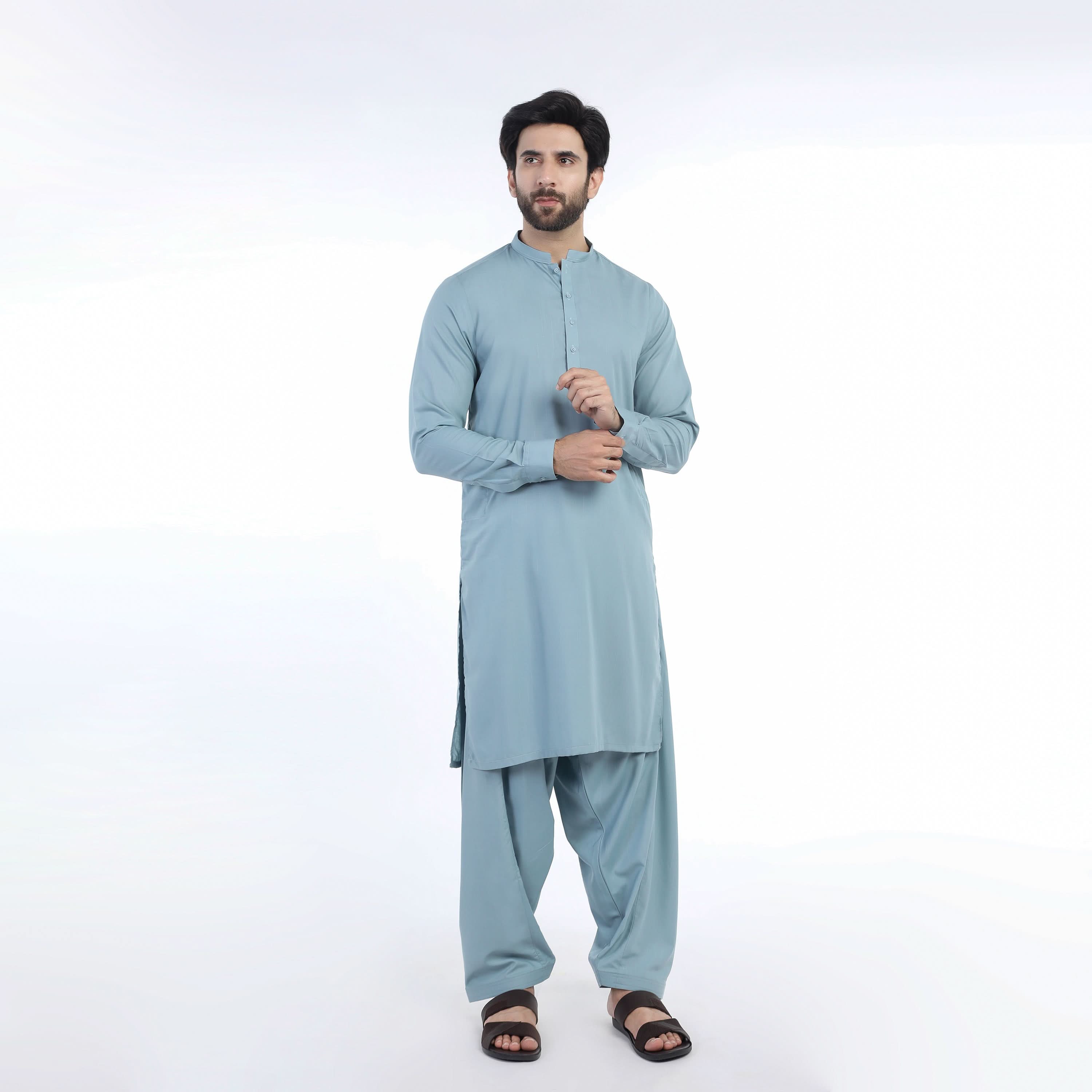 Valuable Men's Slim Fit Shalwar Suit - Slate Grey, Men's Shalwar Kameez, Chase Value, Chase Value