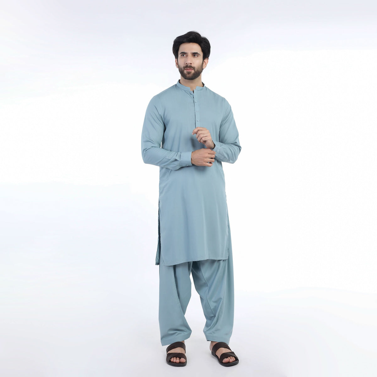 Valuable Men's Slim Fit Shalwar Suit - Slate Grey, Men's Shalwar Kameez, Chase Value, Chase Value