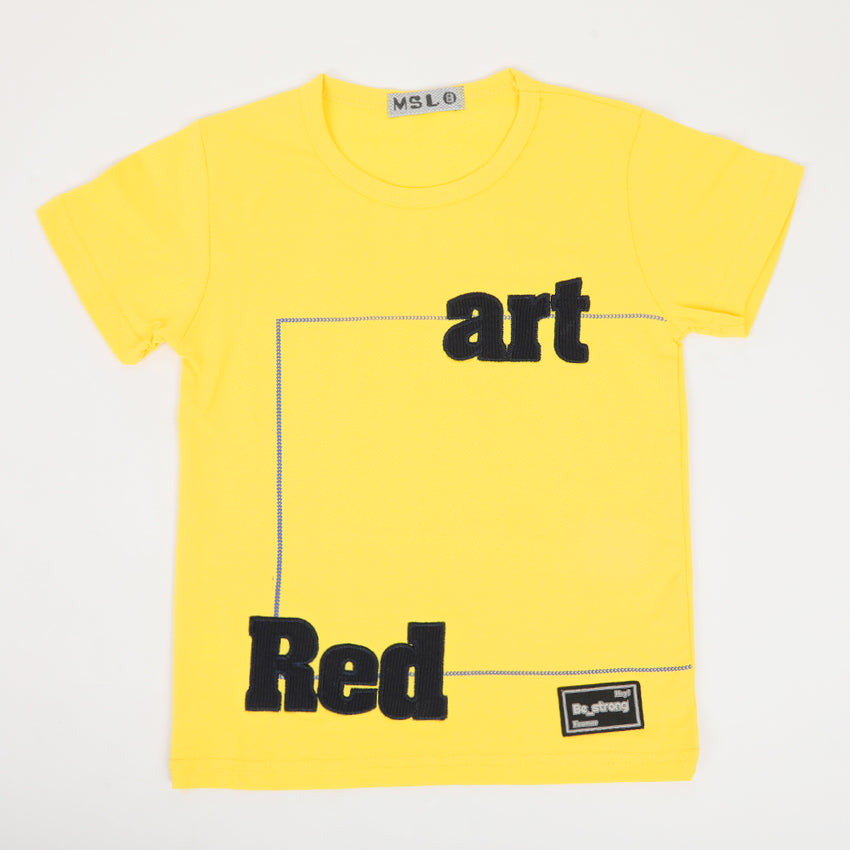 Boys Half Sleeves T-Shirt - Yellow, Boys T-Shirts, Chase Value, Chase Value