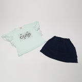 Girls Half Sleeves Skirt Suit - Cyan, Girls Suits, Chase Value, Chase Value