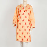 Women's Embroidered Stitched Kurti - Peach, Women Ready Kurtis, Chase Value, Chase Value