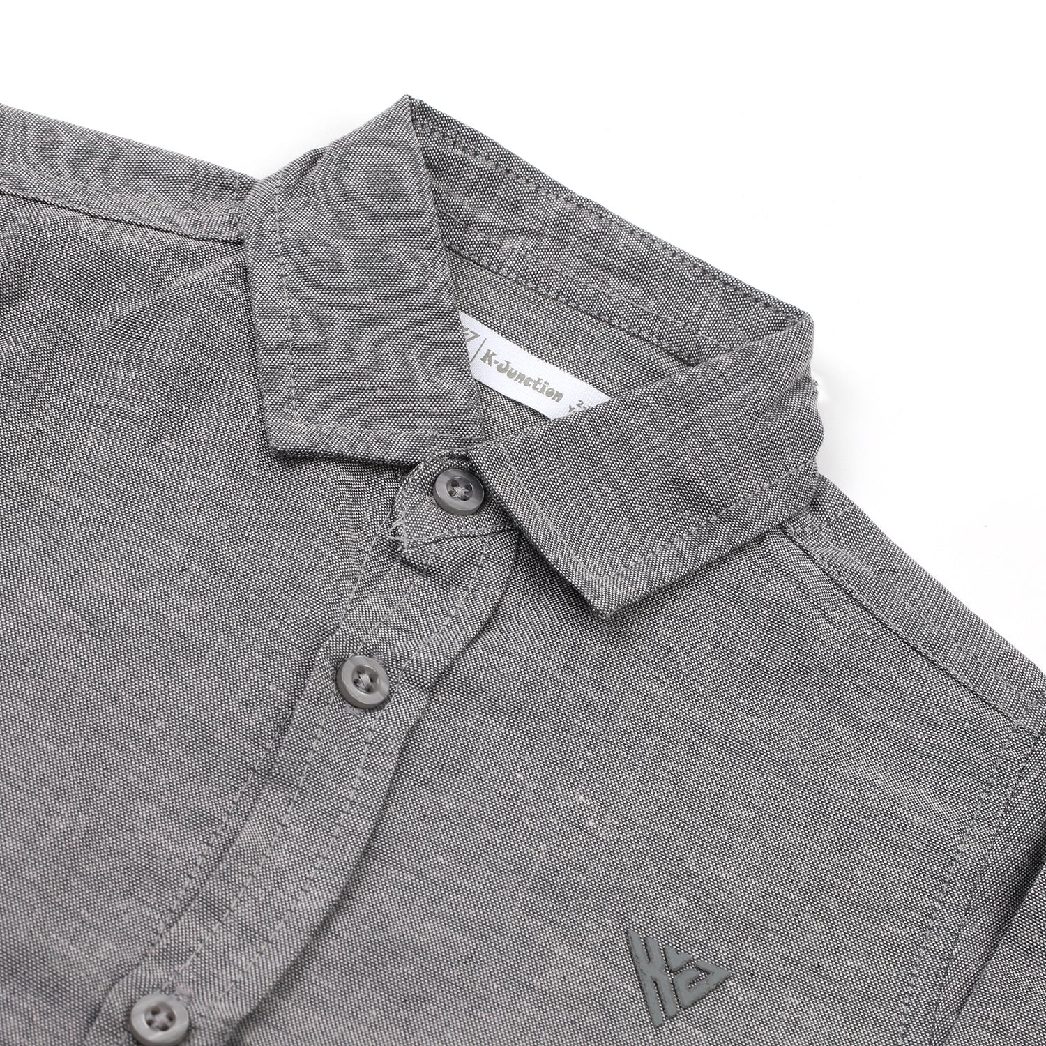 Boys Chambray Casual Full Sleeves Shirt - Dark Grey, Boys Shirts, Chase Value, Chase Value