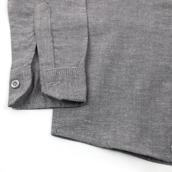 Boys Chambray Casual Full Sleeves Shirt - Dark Grey