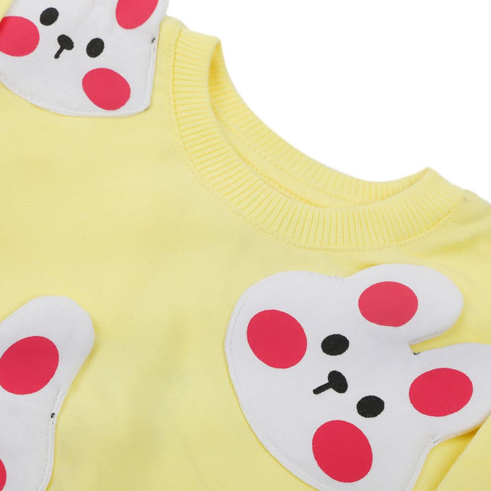 Newborn Girls Full Sleeves Suit - Yellow, Newborn Girls Sets & Suits, Chase Value, Chase Value