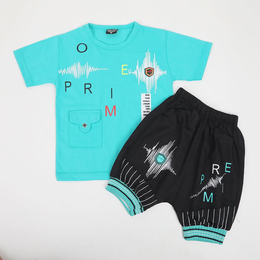 Boys Half Sleeves Suit - Sea Green, Boys Sets & Suits, Chase Value, Chase Value