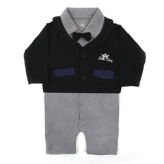 Eminent Newborn Boys Full Sleeves Romper - Black