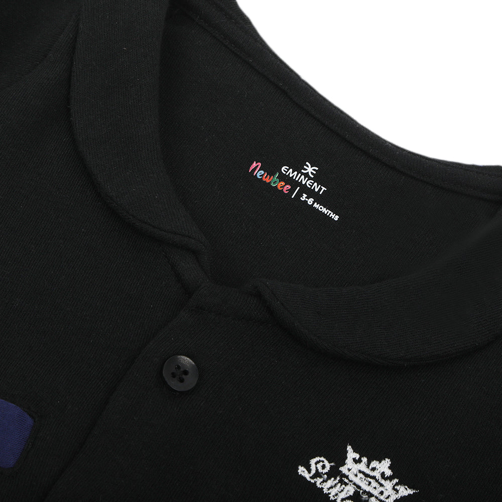 Eminent Newborn Boys Full Sleeves Romper - Black, Newborn Boys Rompers, Eminent, Chase Value