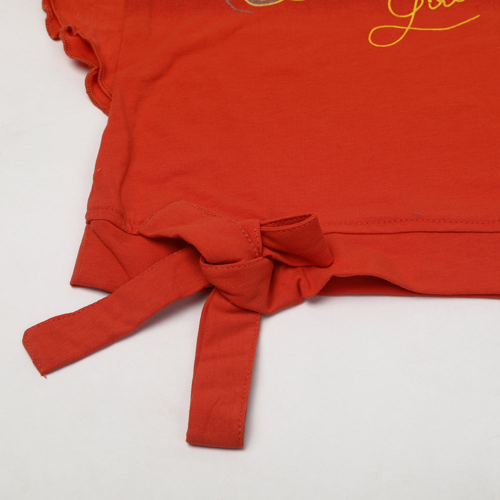 Girls Half Sleeves Skirt Suit - Rust, Girls Suits, Chase Value, Chase Value