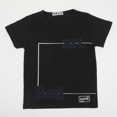 Boys Half Sleeves T-Shirt - Black, Boys T-Shirts, Chase Value, Chase Value