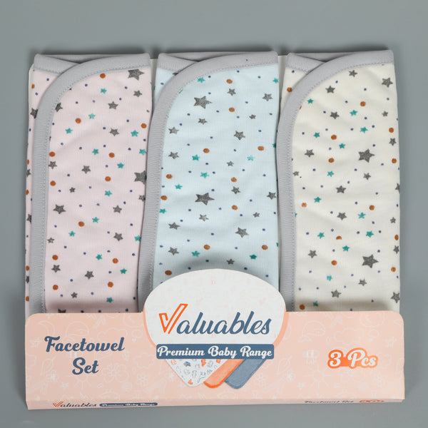 Valuable Face Towel Pack of 3 - Multi Color