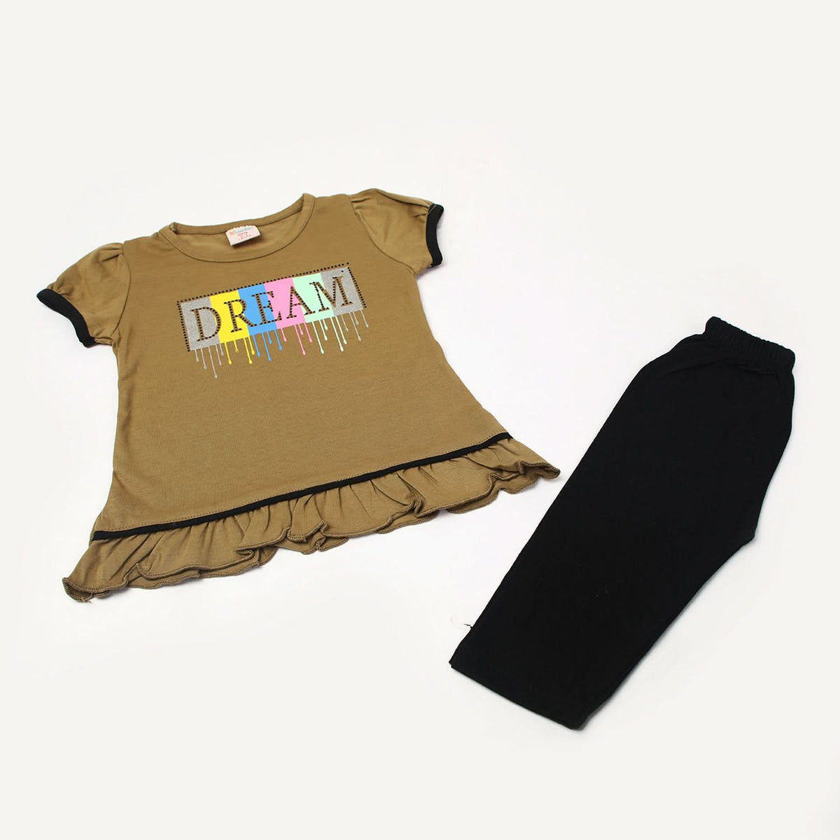 Girl's Half Sleeves Suit - Olive Green, Girls Suits, Chase Value, Chase Value