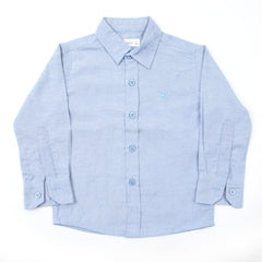 Boys Chambray Casual Full Sleeves Shirt - Light Blue